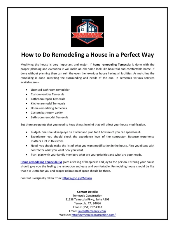 How to Do Remodeling a House in a Perfect Way