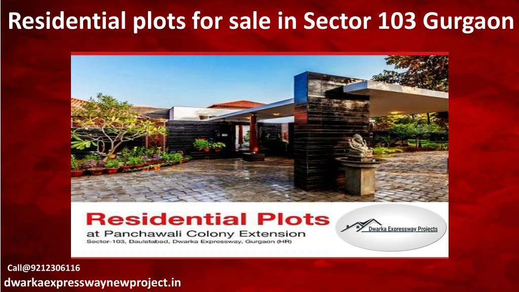 residential plots for sale in sector 103 gurgaon