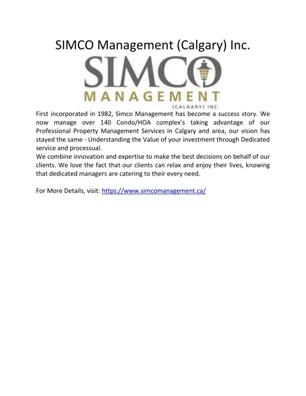 SIMCO Management (Calgary) Inc.
