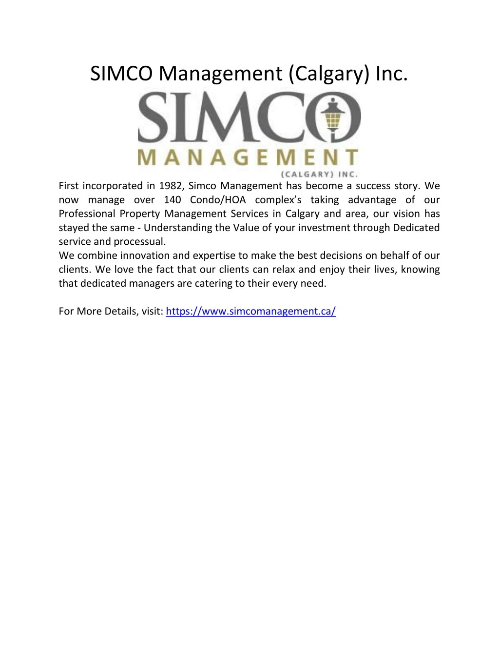 simco management calgary inc
