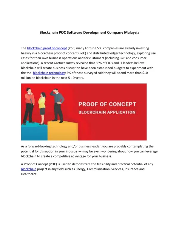 Blockchain POC Software Development Company Malaysia