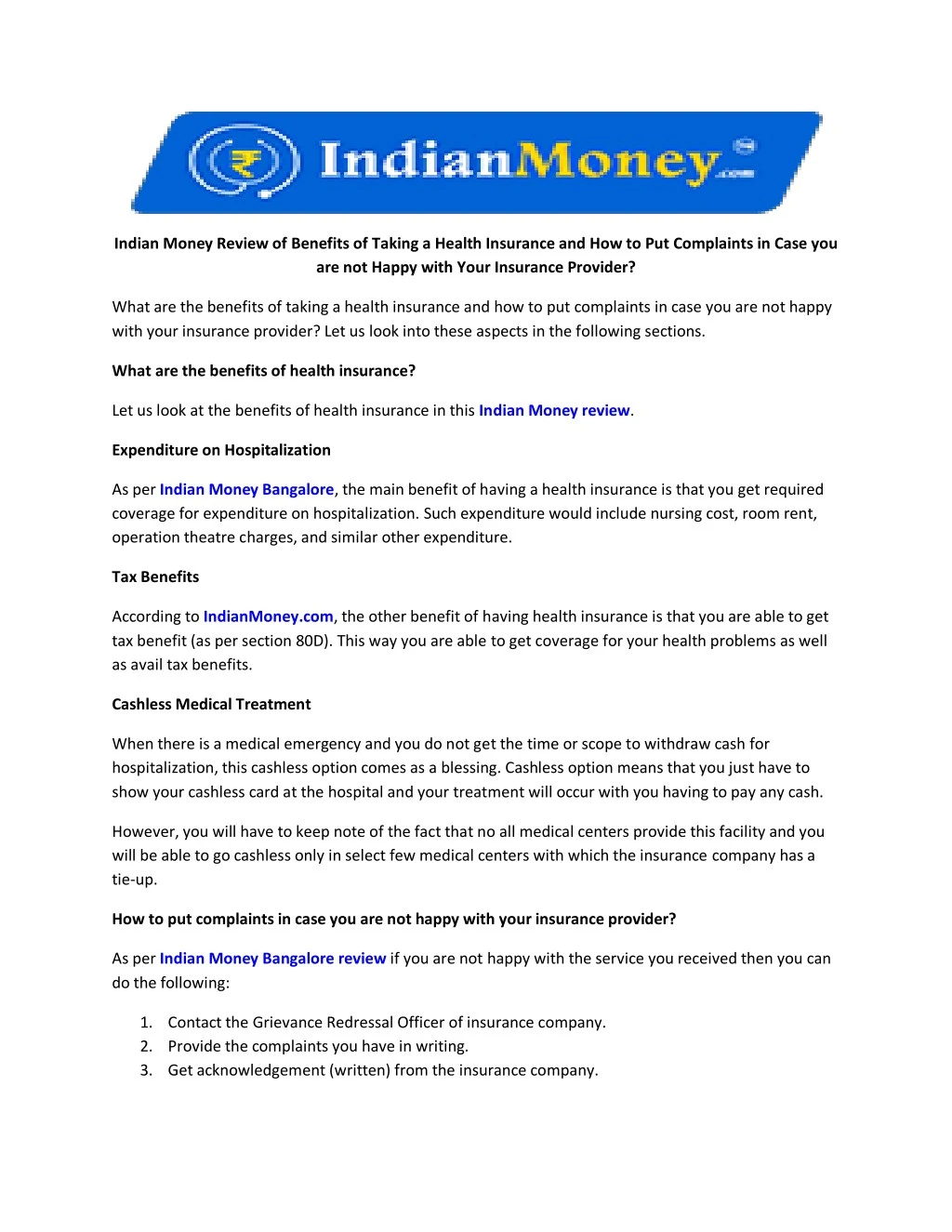 indian money review of benefits of taking