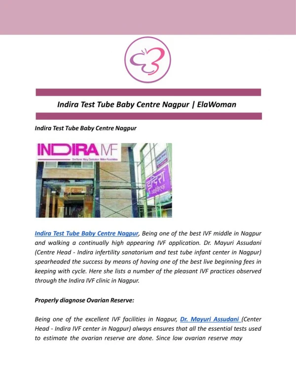 Indira Test Tube Baby Centre Nagpur | ElaWoman