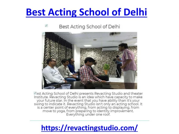 Get admission in best acting school of Delhi