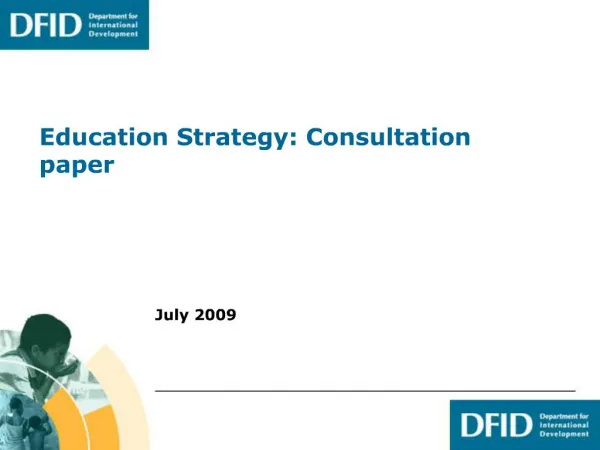Education Strategy: Consultation paper