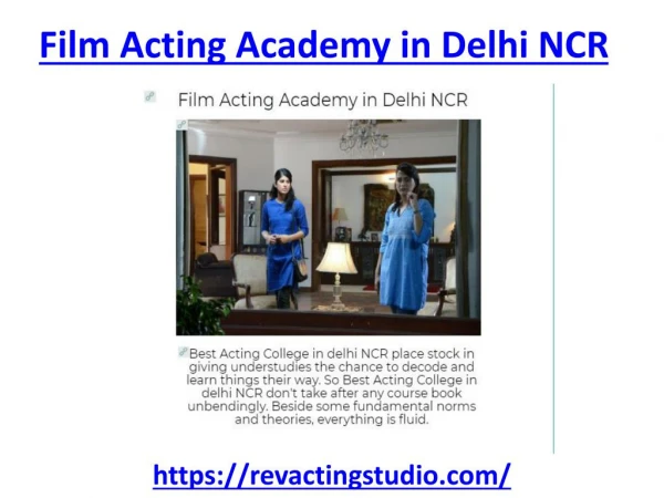 Where is the best film acting academy in Delhi NCR