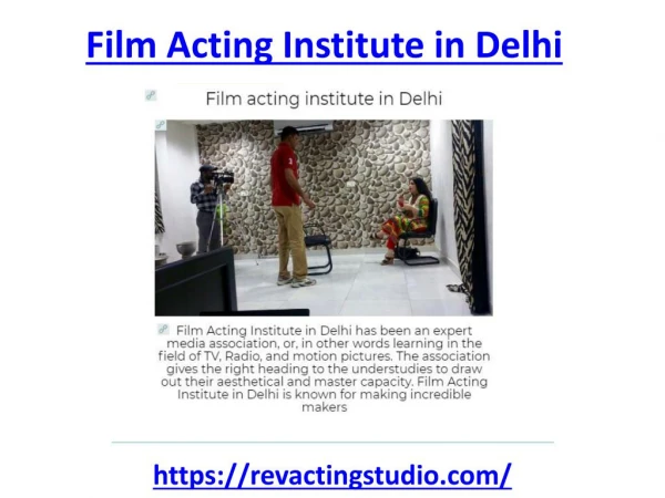 Which is the best Film acting institute in Delhi