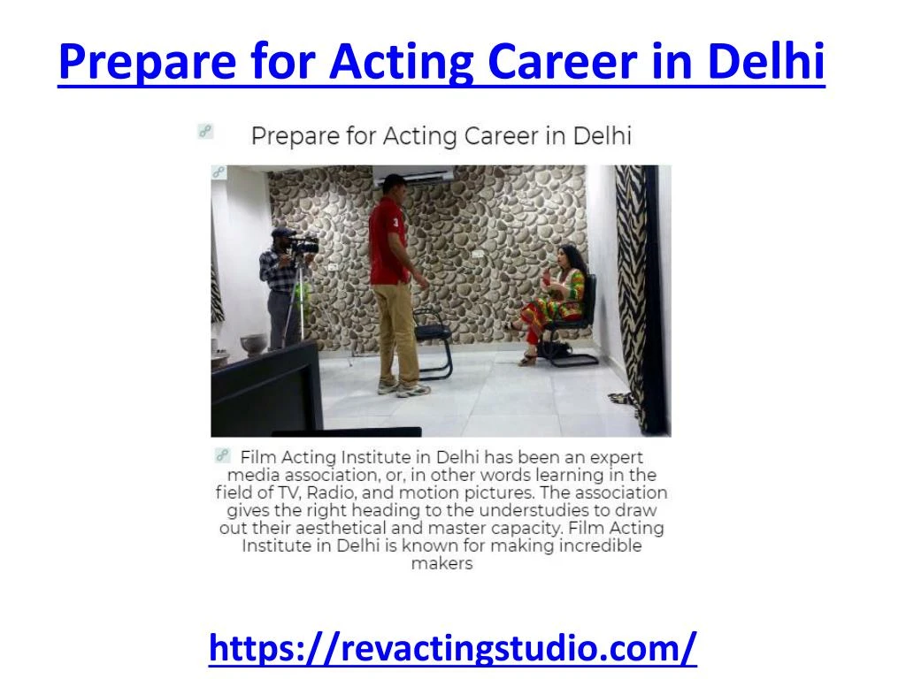 prepare for acting career in delhi