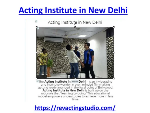Enroll today in best acting institute in New Delhi