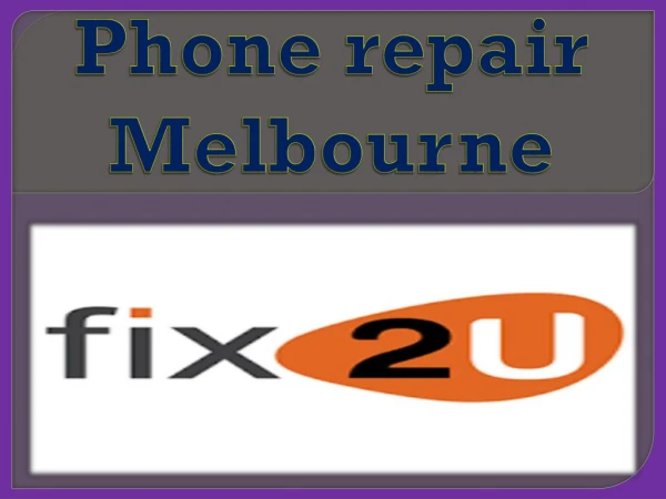 Phone repair Melbourne