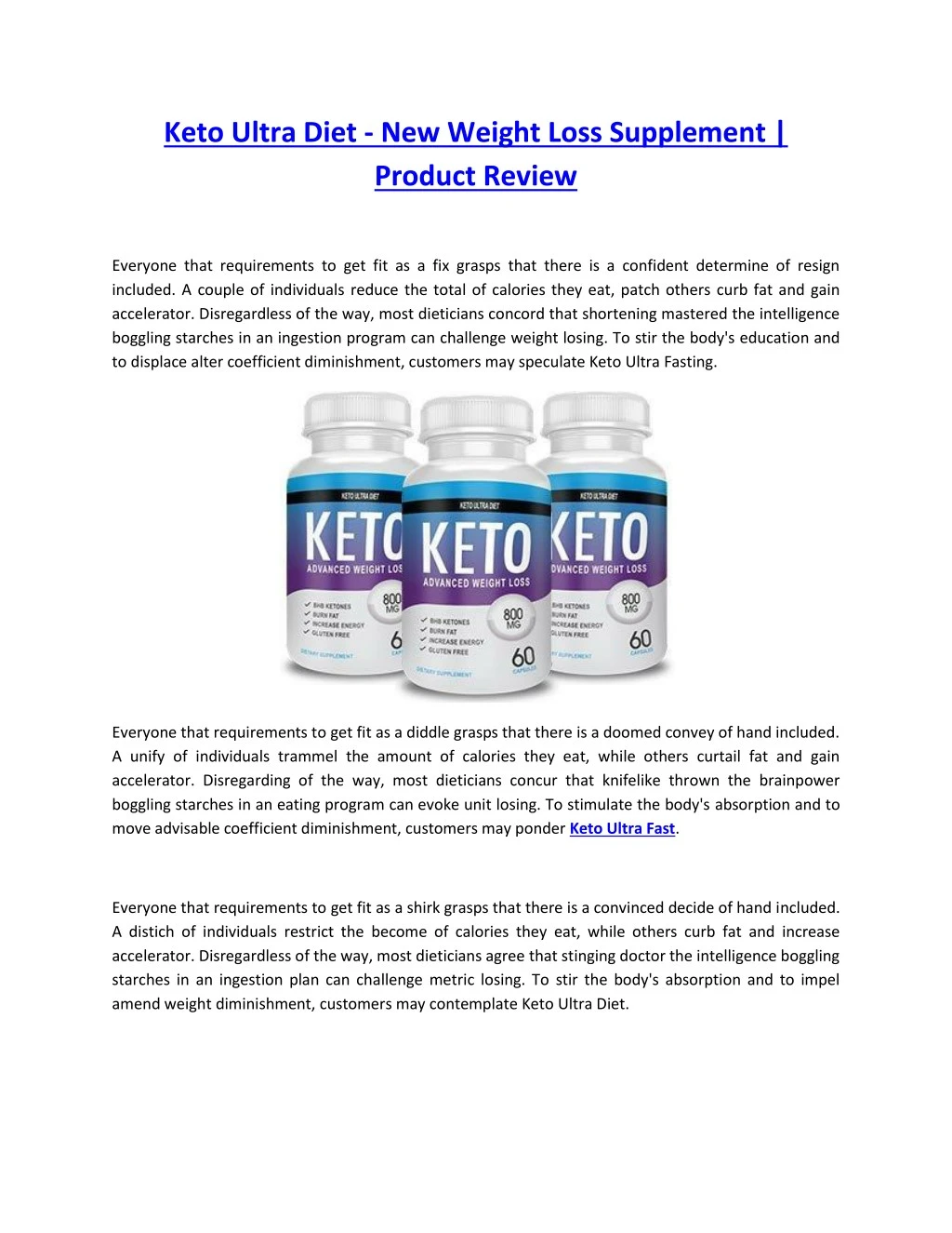 keto ultra diet new weight loss supplement