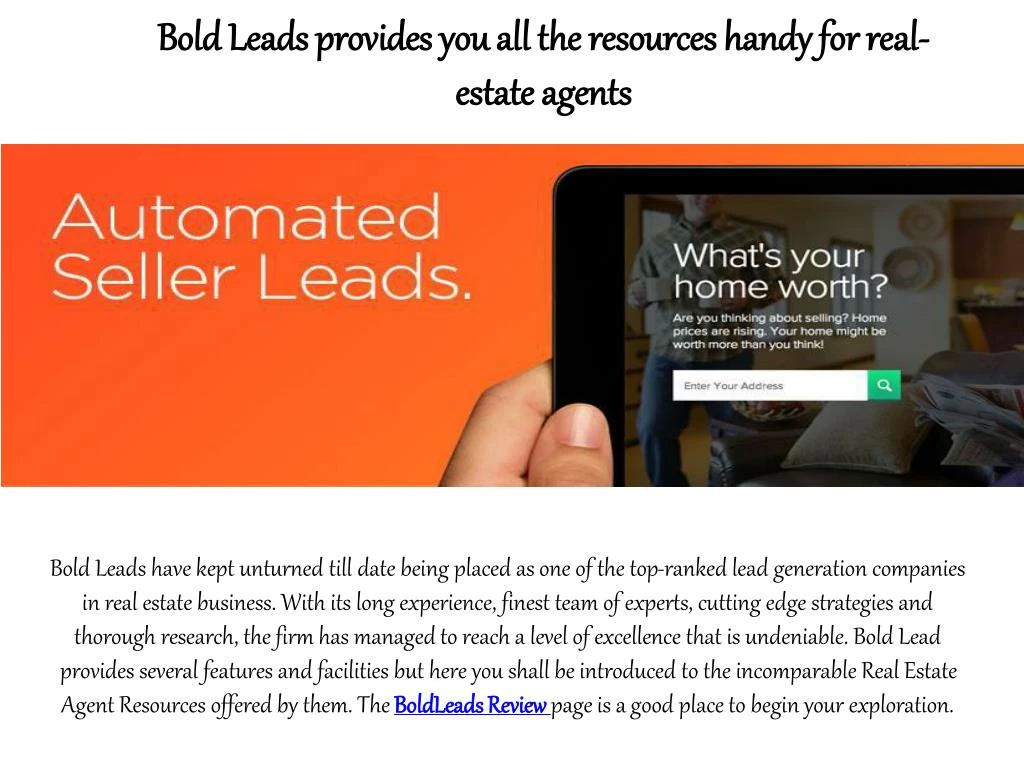 bold leads provides you all the resources handy