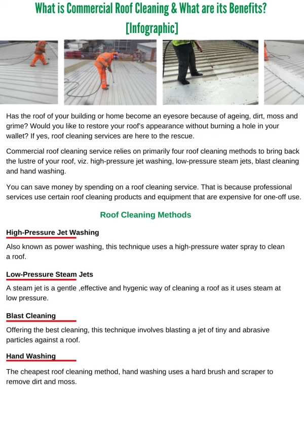 What is commercial roof cleaning and benefits
