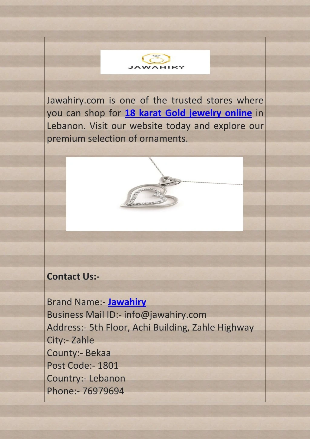 jawahiry com is one of the trusted stores where