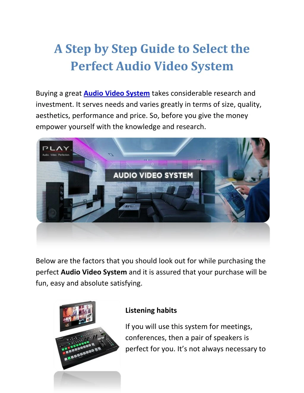 a step by step guide to select the perfect audio