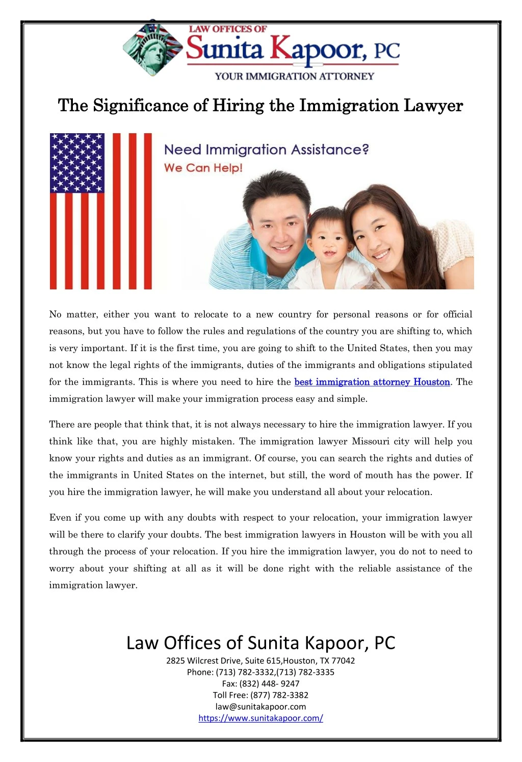 the significance of hiring the immigration lawyer