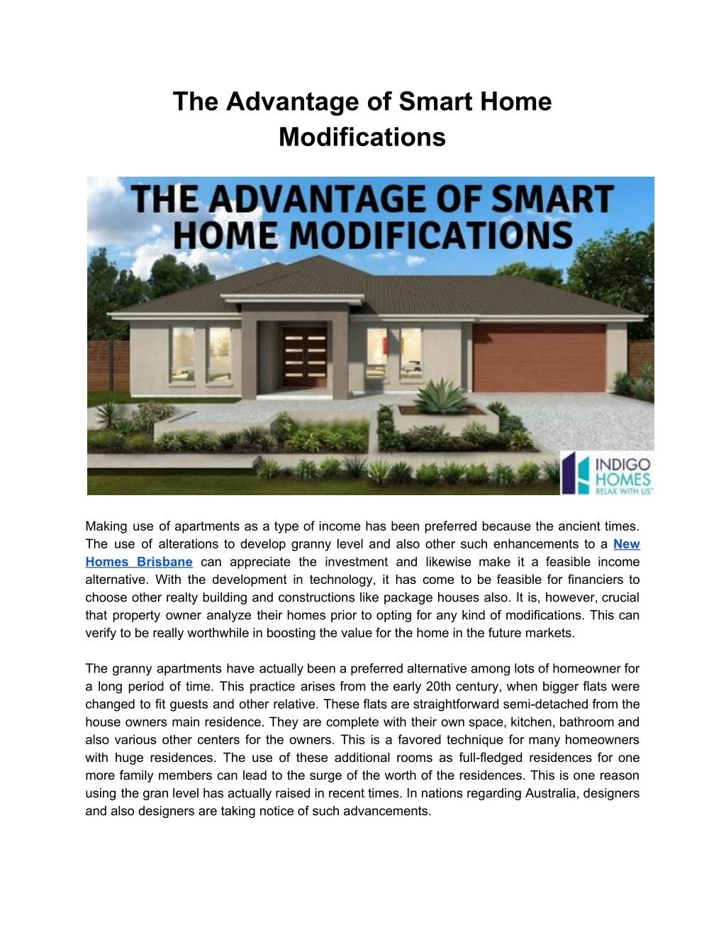 the advantage of smart home modifications