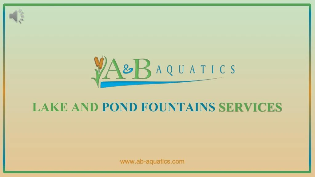 lake and pond fountains services