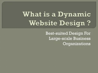 What is a Dynamic Website Design ? - slide 1