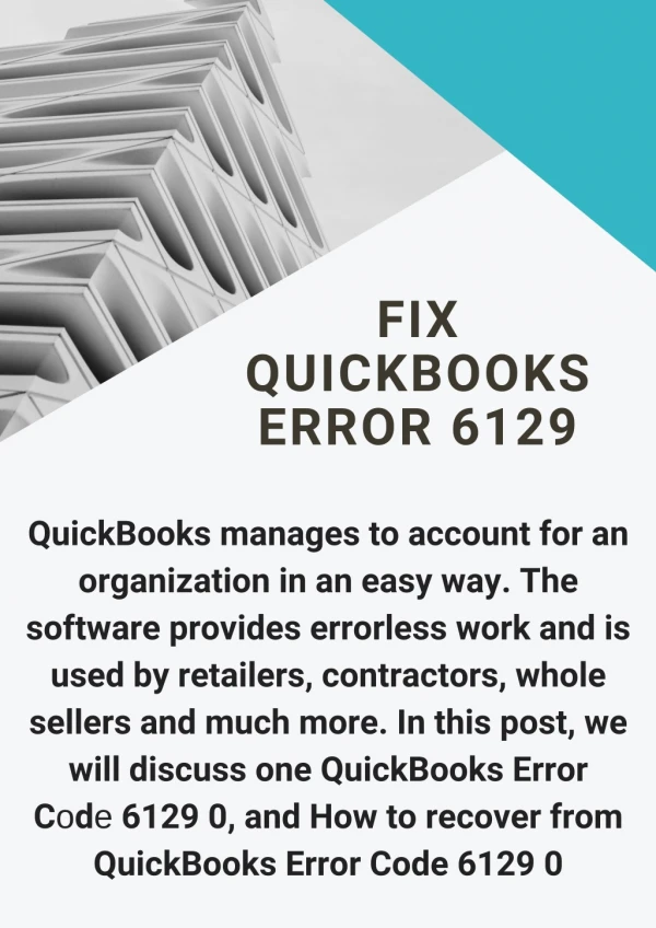 Fix QuickBooks Error 6129
