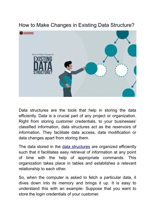 how to make changes in existing data structure
