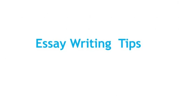 Writing Tips