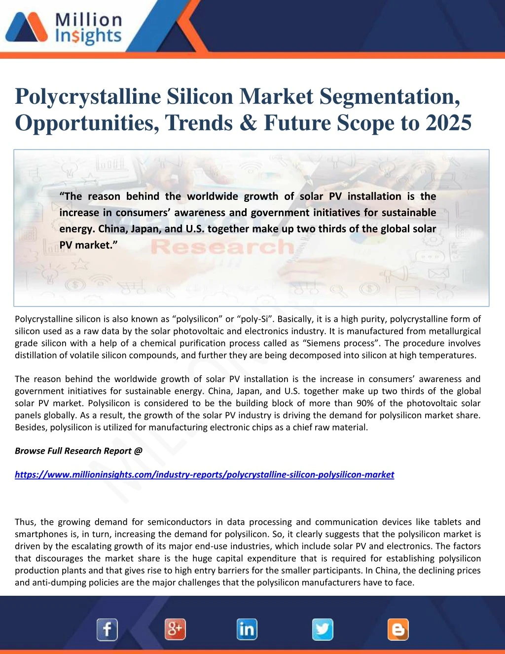 polycrystalline silicon market segmentation