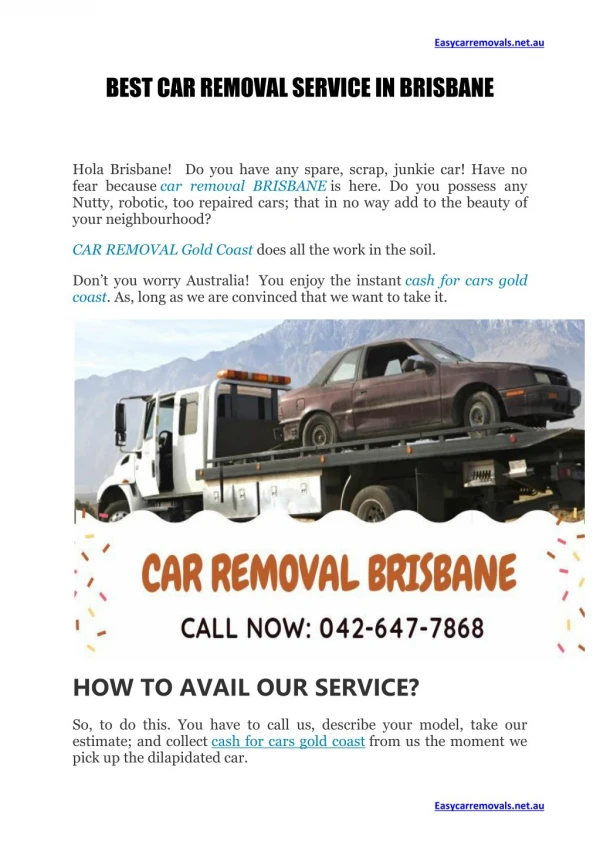 BEST CAR REMOVAL SERVICE IN BRISBANE