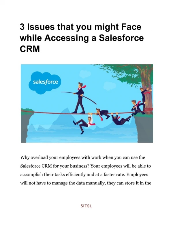 3 Issues that you might Face while Accessing a Salesforce CRM