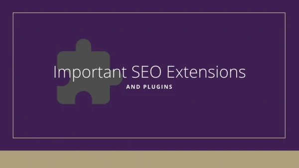 Important SEO Extensions and Plugins