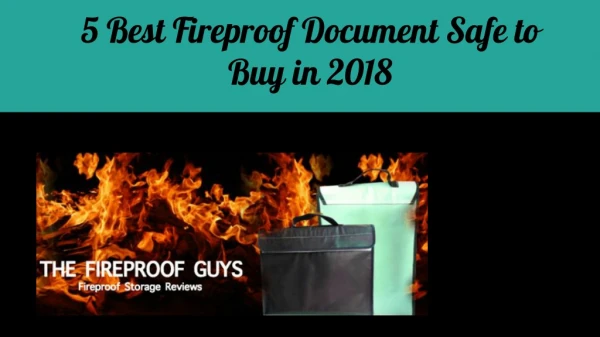 5 Best Fireproof Document Safe to Buy in 2018