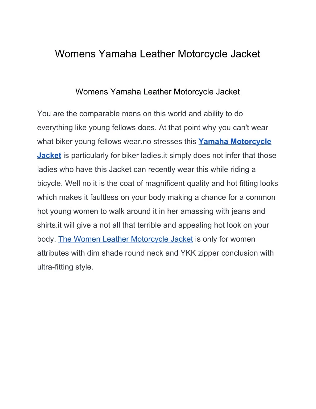 womens yamaha leather motorcycle jacket