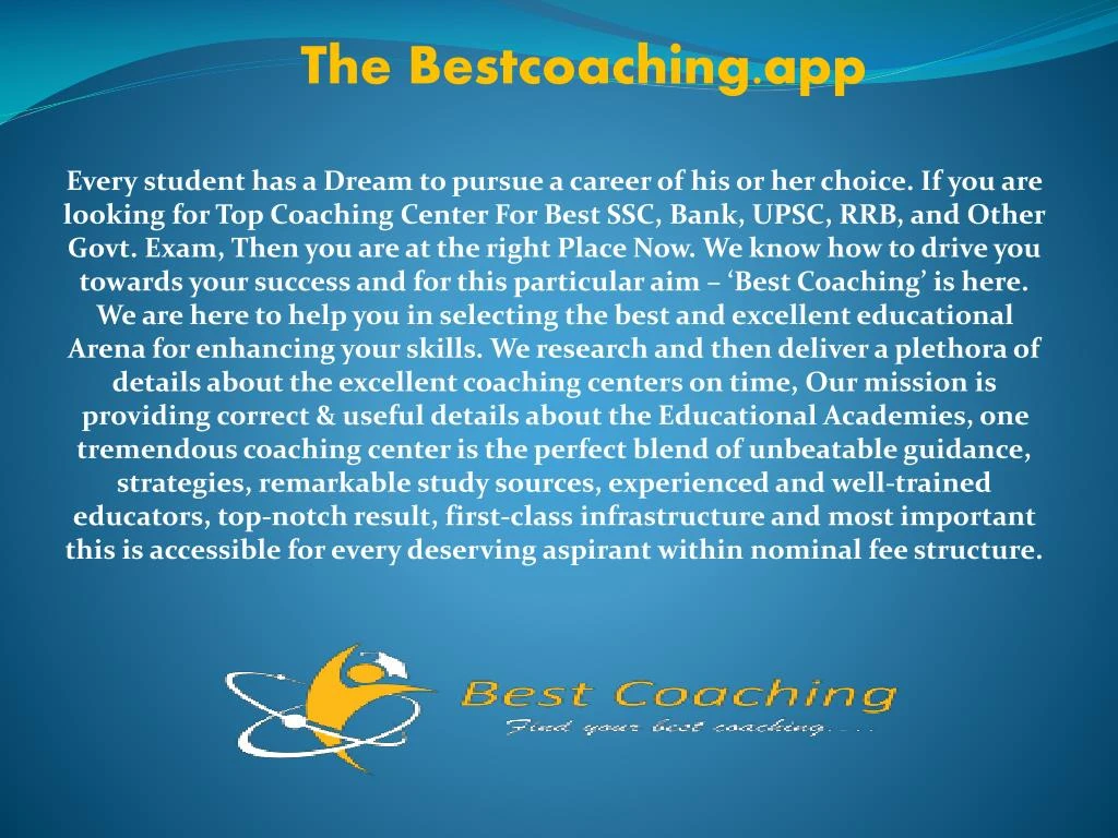 the bestcoaching app