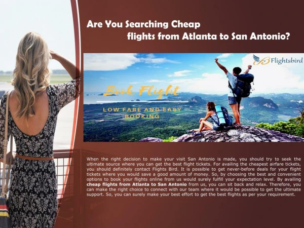 Are You Searching Cheap flights from Atlanta to San Antonio?