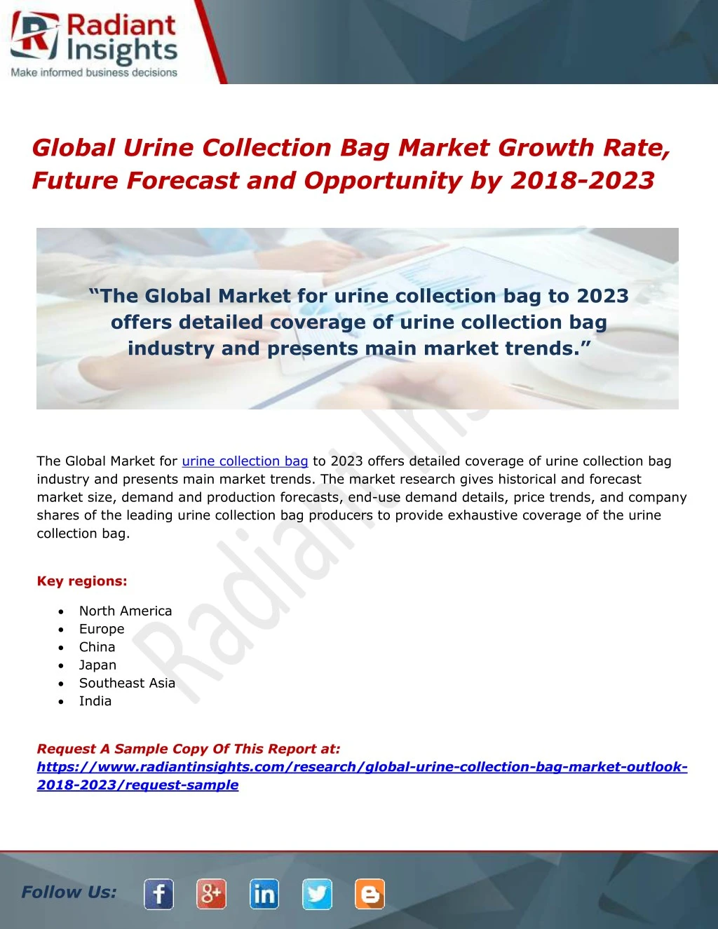 global urine collection bag market growth rate