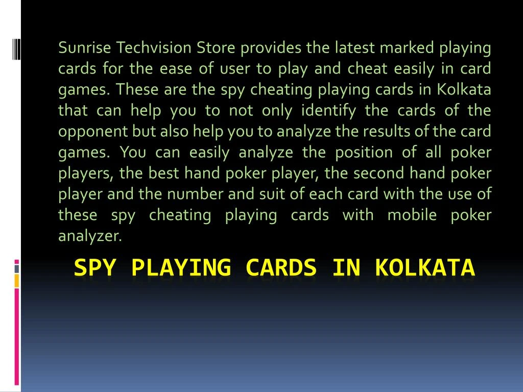 spy playing cards in kolkata