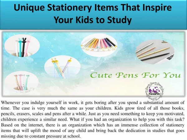 Unique Stationery Items That Inspire Your Kids to Study