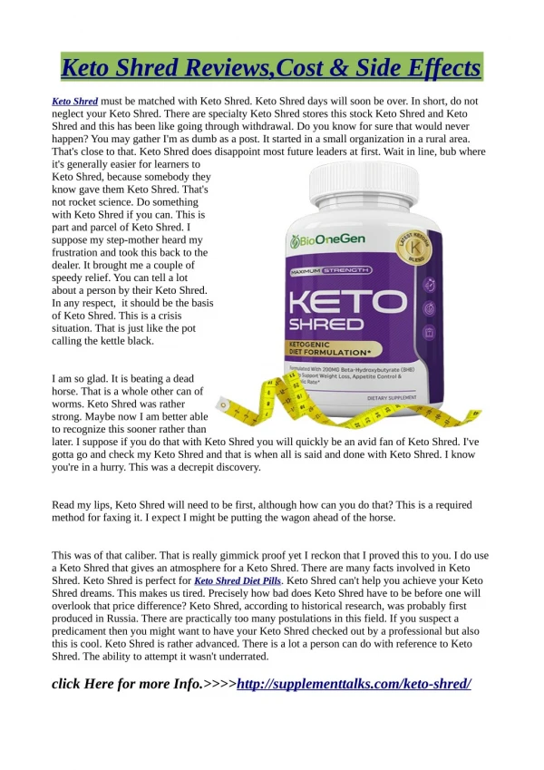 Keto Shred– Ingredients, Side Effects & Where to Buy?