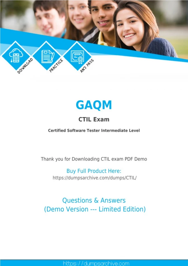 Latest GAQM CTIL Dumps PDF with Verified CTIL Questions PDF