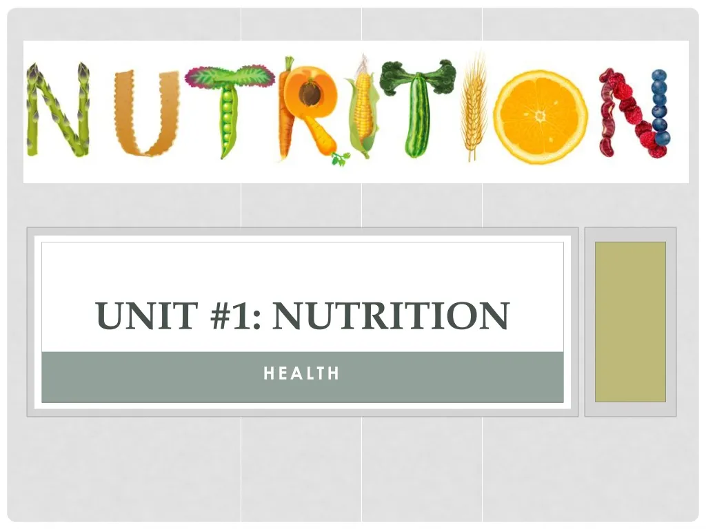 unit 1 nutrition