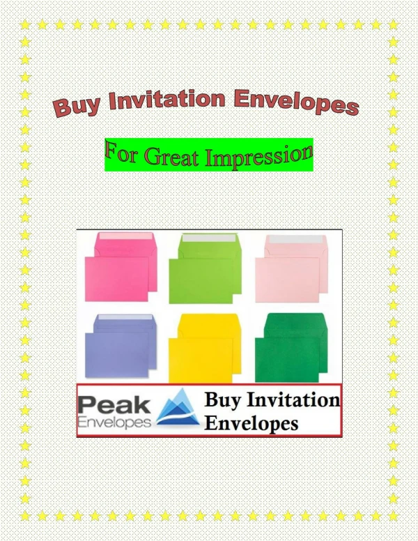 Buy Invitation Envelopes For Great Impression