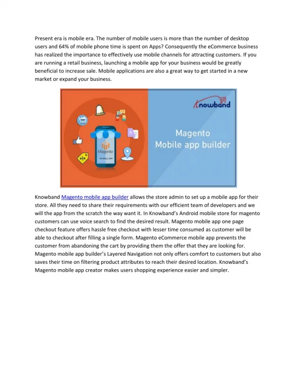 Knowband Magento Mobile app builder