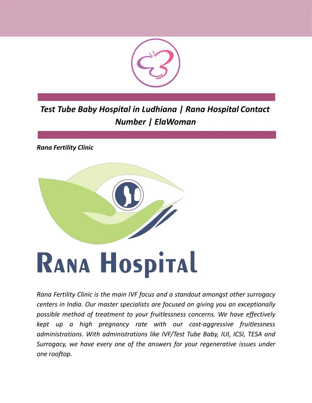 test tube baby hospital in ludhiana rana hospital