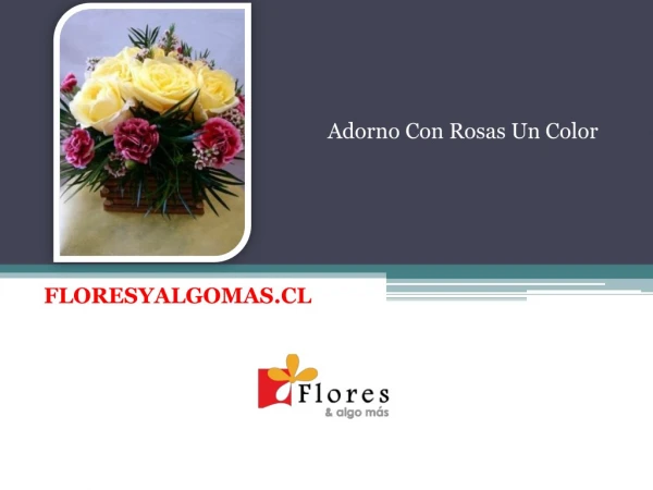 Adorno Con Rosas Un Color - Floresyalgomas Chile