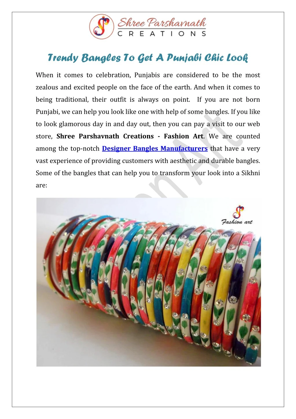 trendy bangles to get a punjabi chic look
