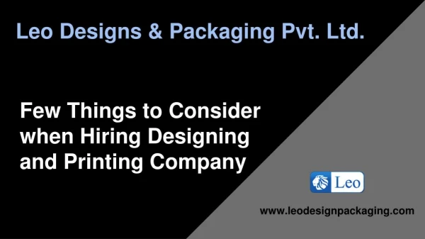 Few Things to Consider when Hiring Designing & Printing Company
