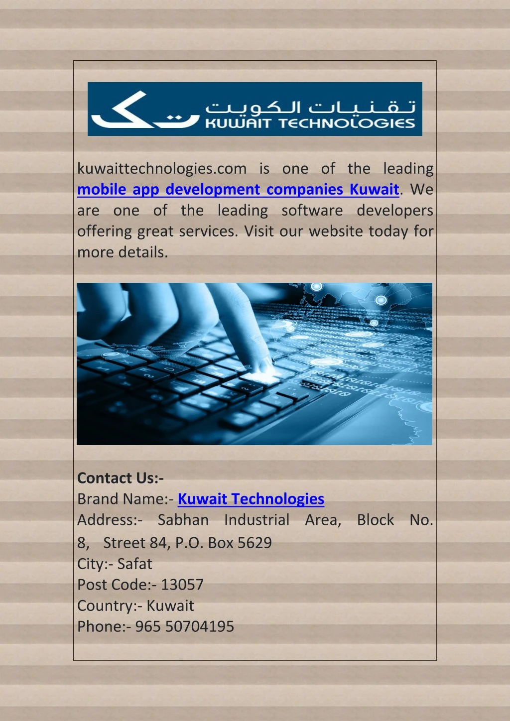 kuwaittechnologies com is one of the leading