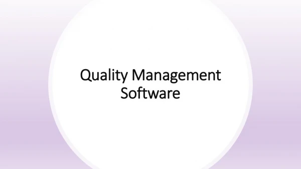 Quality Management software system