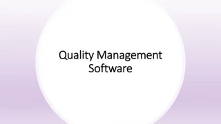 Quality Management software system - slide 1