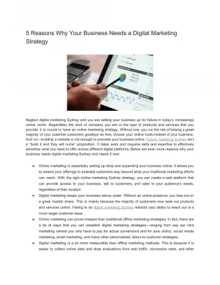 5 Reasons Why Your Business Needs a Digital Marketing Strategy - slide 1